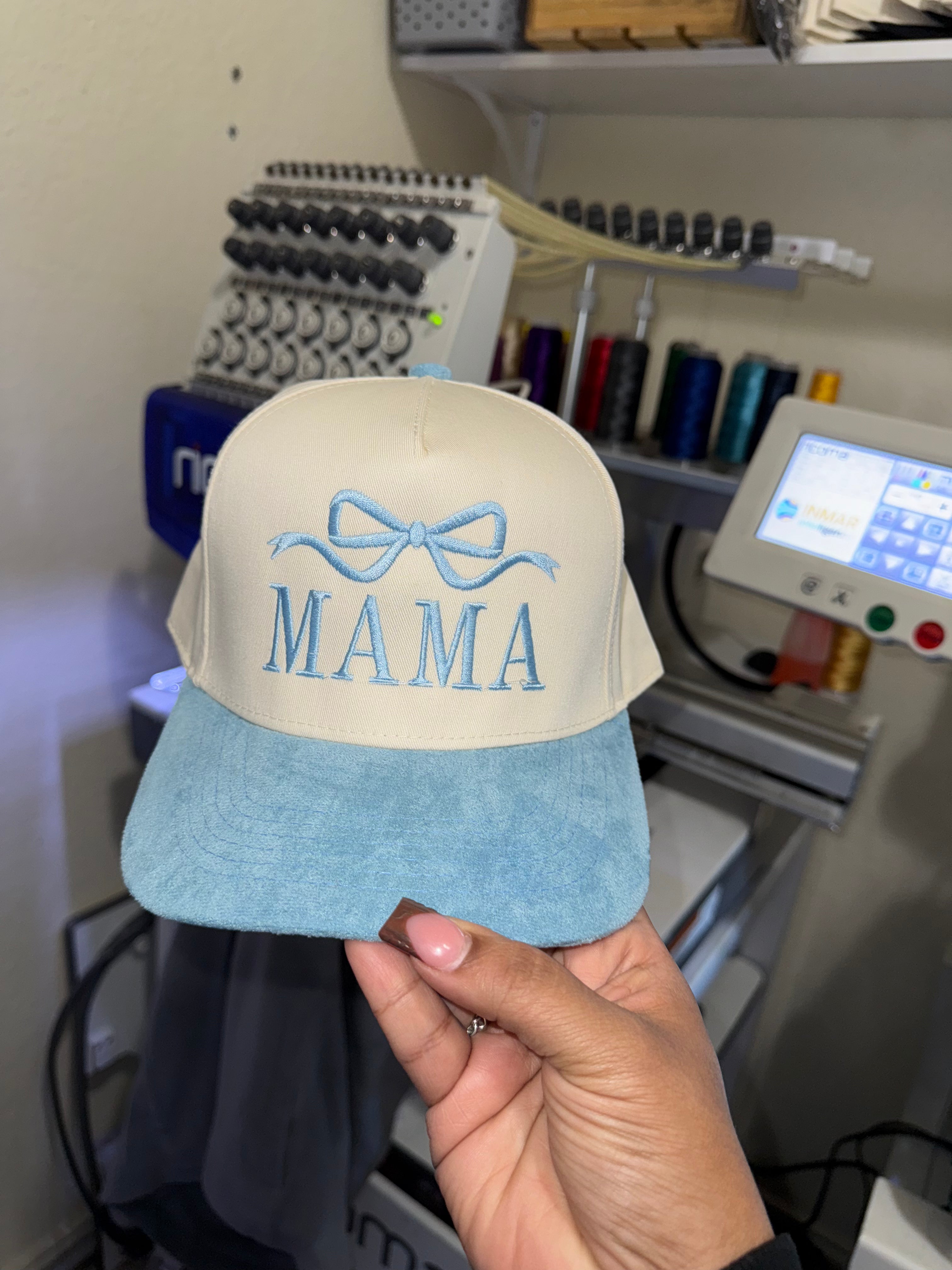 Mama Blue Bow